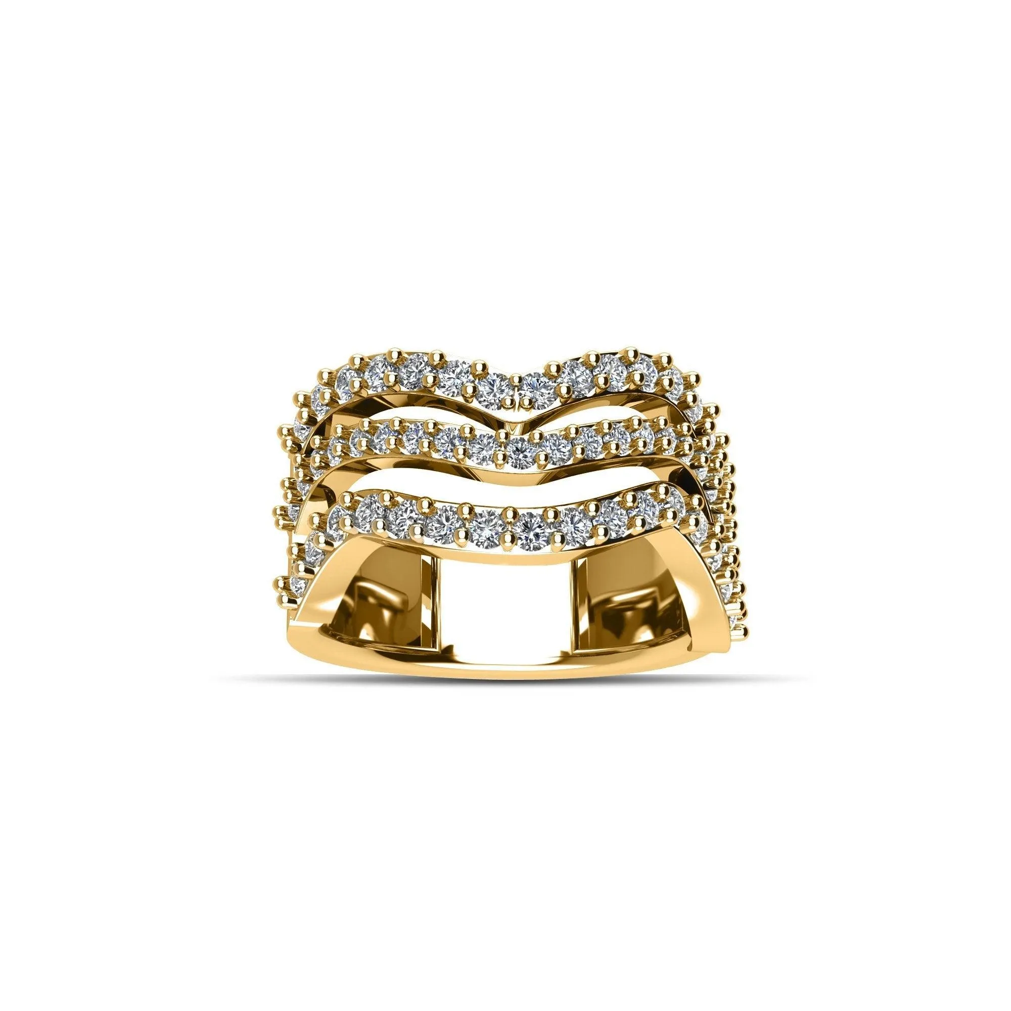 Yellow Gold Plated Cubic Zirconia Fashion Ring in Sterling Silver