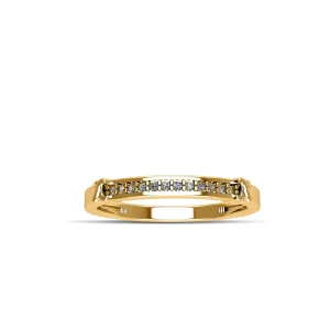 Yellow Gold Plated Cubic Zirconia Fashion Stackable Ring in Sterling Silver